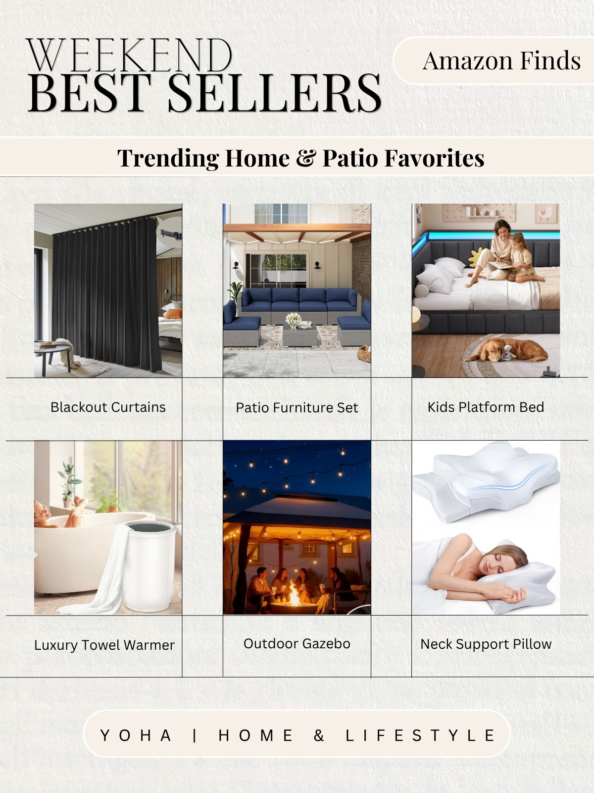 Weekend Best Sellers: These trending Amazon home and patio favorites are going fast 🤍 From blackout curtains and modern patio furniture to cozy beds, luxury towel warmers, outdoor gazebos, and ergonomic neck support pillows, these top-rated finds make it easy to upgrade your space with style and comfort. Everything linked below for you!🫶 

 #LTKHome #LTKSaleAlert