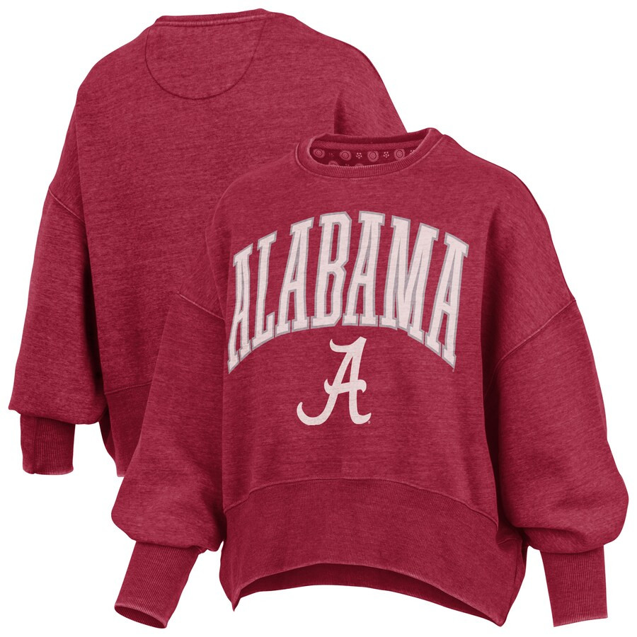 Alabama Crimson Tide Pressbox Women's Oversized Waist-Length Crewneck Sweatshirt - Crimson | Fanatics