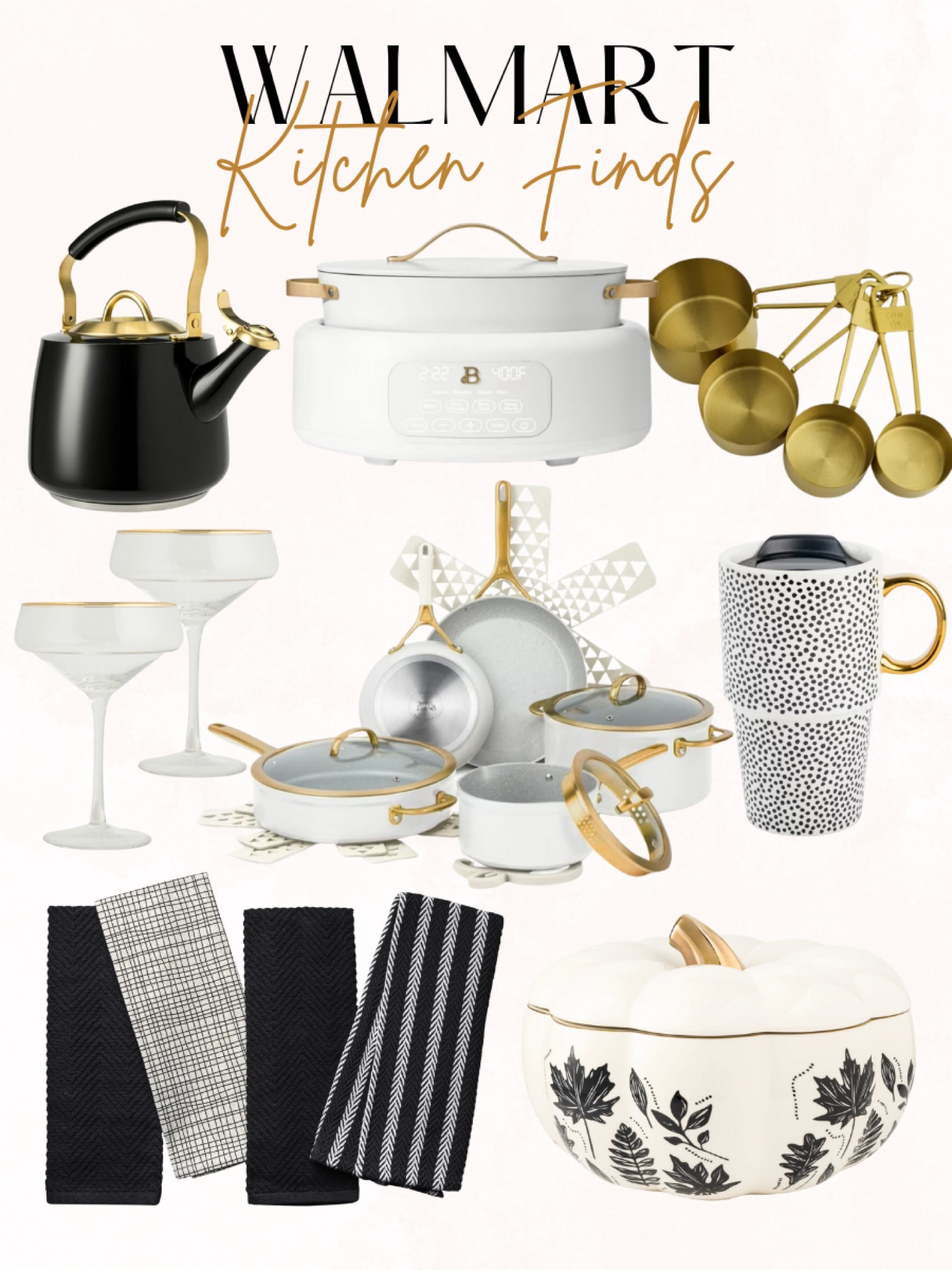 Walmart Kitchen Finds✨
Love the white, black and gold combo!! 😍


Walmart new arrivals, home decor, kitchen decor, pot and pan set, Walmart home, Walmart kitchen appliances

#LTKHome #LTKSeasonal #LTKFindsUnder50