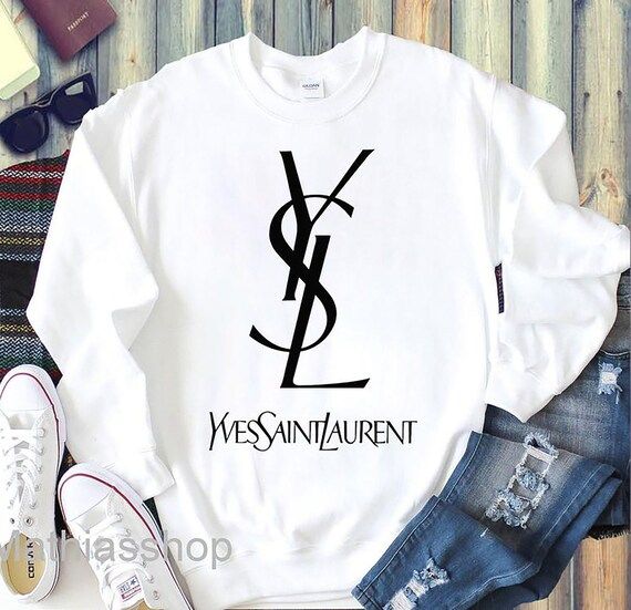 Streetwear luxury brand Yves Saint Laurent/YSL big logo embroidery logo shirt ~ Inspired YSL Gift... | Etsy (US)