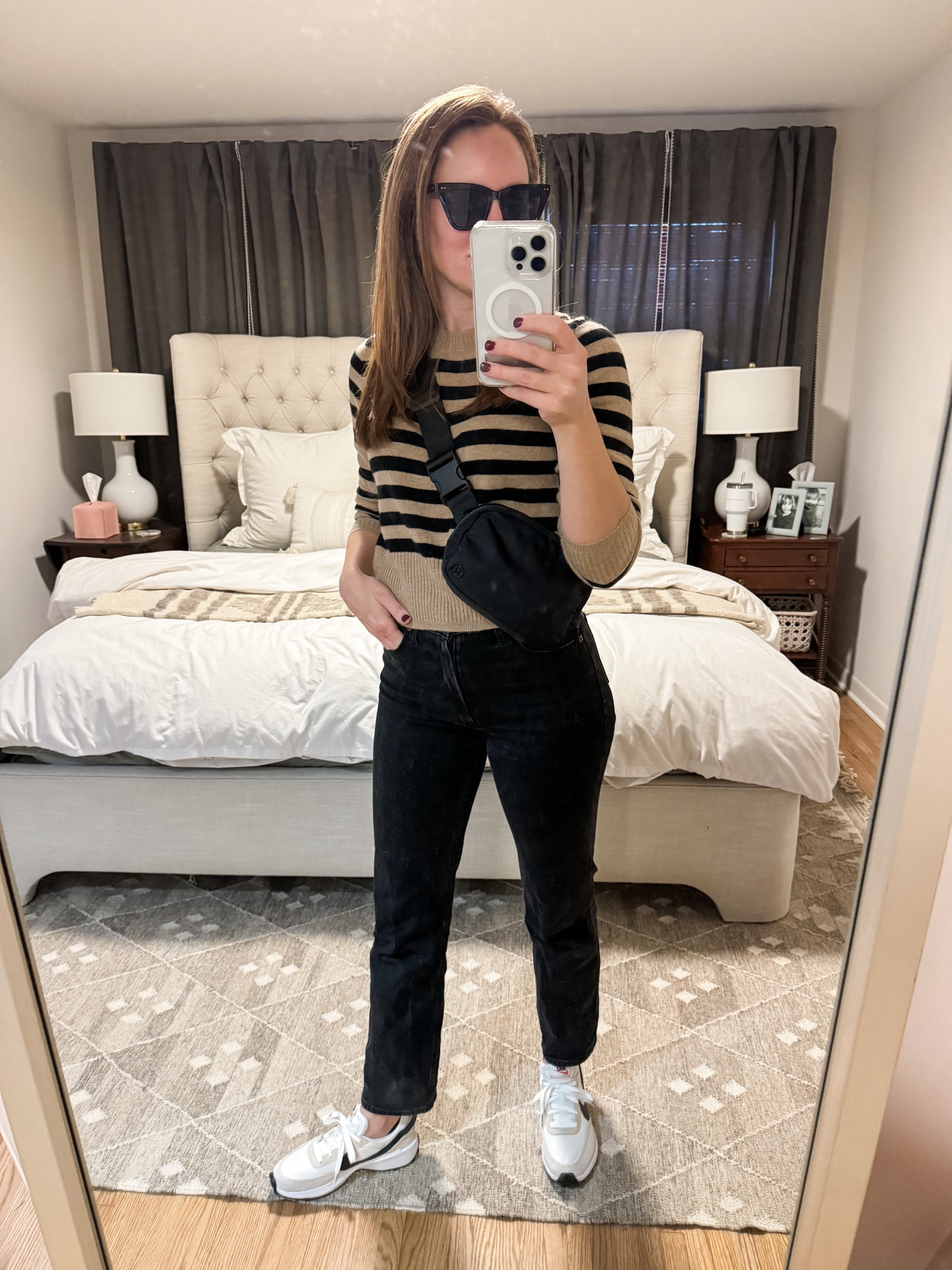 Errands and returns // mom life // winter capsule outfit // cashmere sweater // striped sweater 

#LTKSeasonal