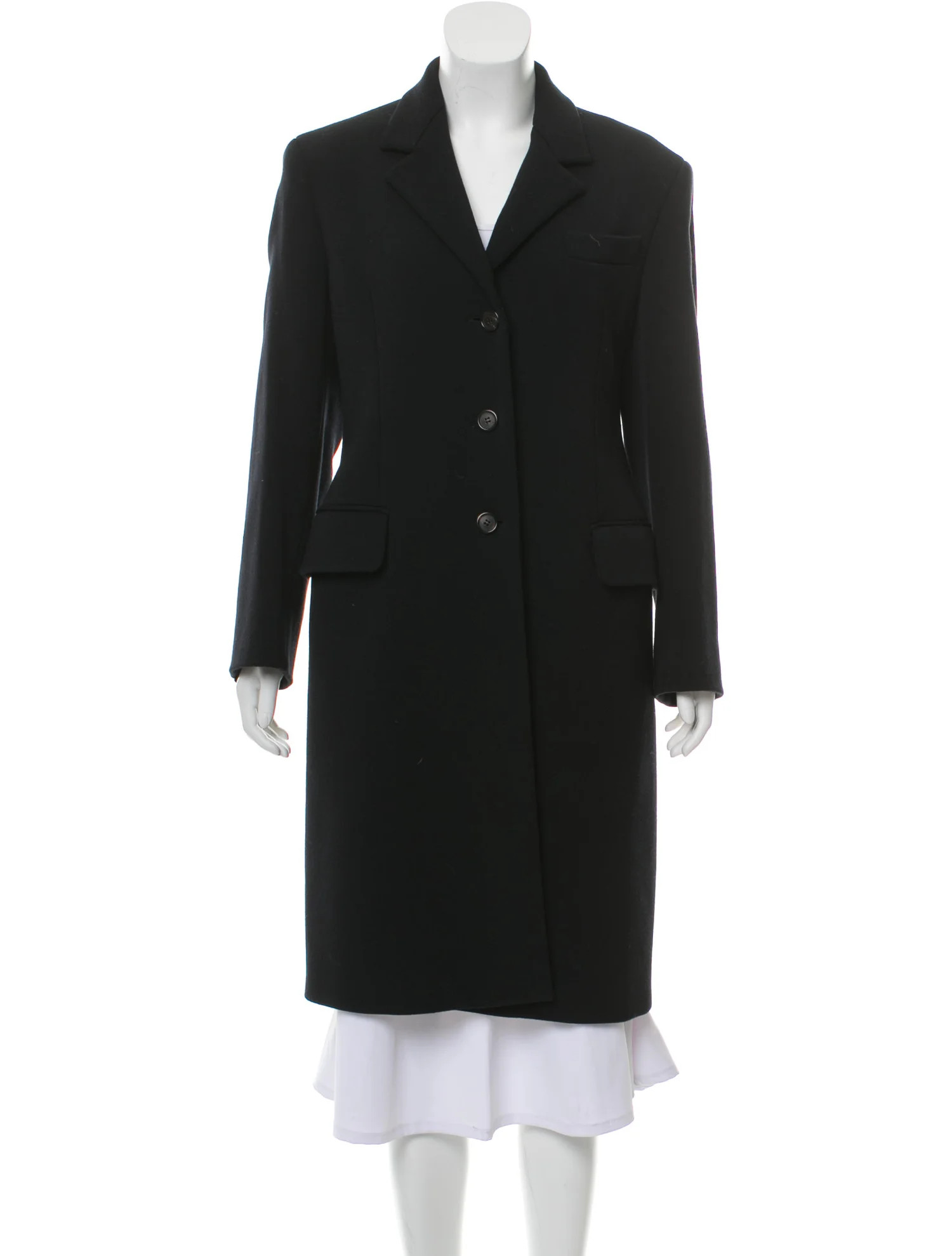 Knee-Length Button-Up Coat | The RealReal