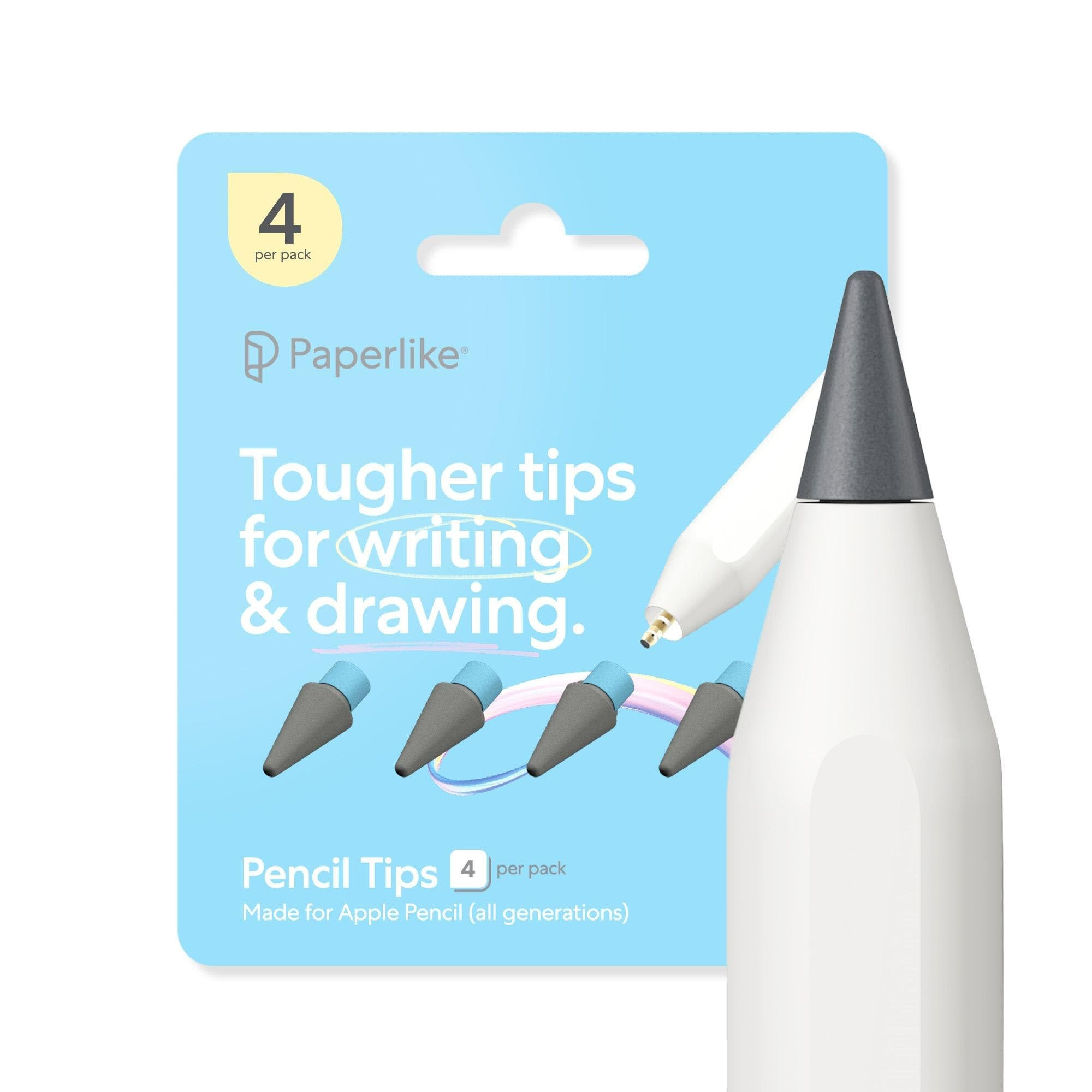Paperlike® Pencil Tips (4X) for Apple Pencil 1st & 2nd Gen, USB-C & Pro – 10x More Durable, Su... | Amazon (US)