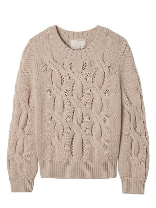 Heritage Chunky Cable-Knit Crop Crew | Banana Republic US