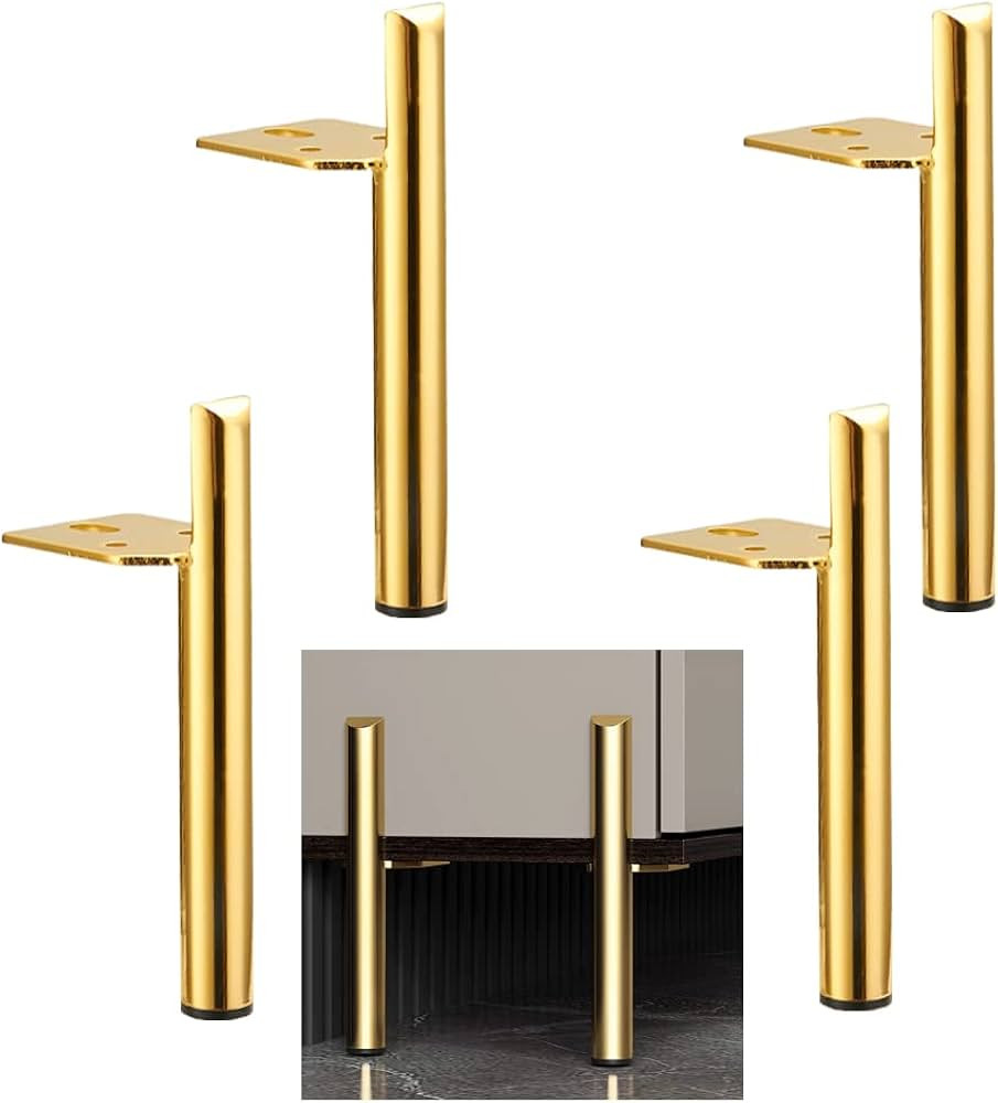 10 Inch Furniture Legs Gold Coffee Table Feet, Mid-Century Metal Furniture Leg for Sofa Cabinet O... | Amazon (US)