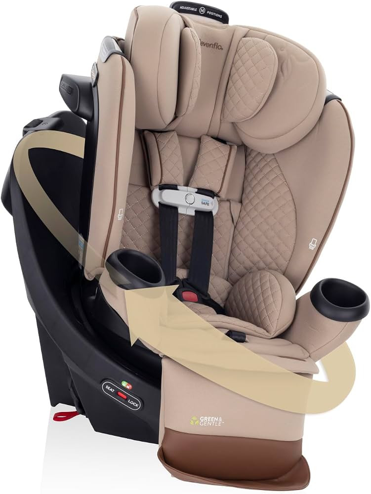 Evenflo Revolve360 Extend All-in-One Rotating Car Seat with Green & Gentle Fabric (Travertine) | Amazon (US)