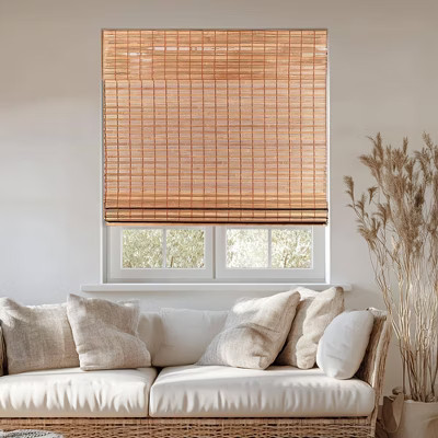 36"x64" Chicology Light Filtering Bamboo Roman Shade Squirrel Brown | Target