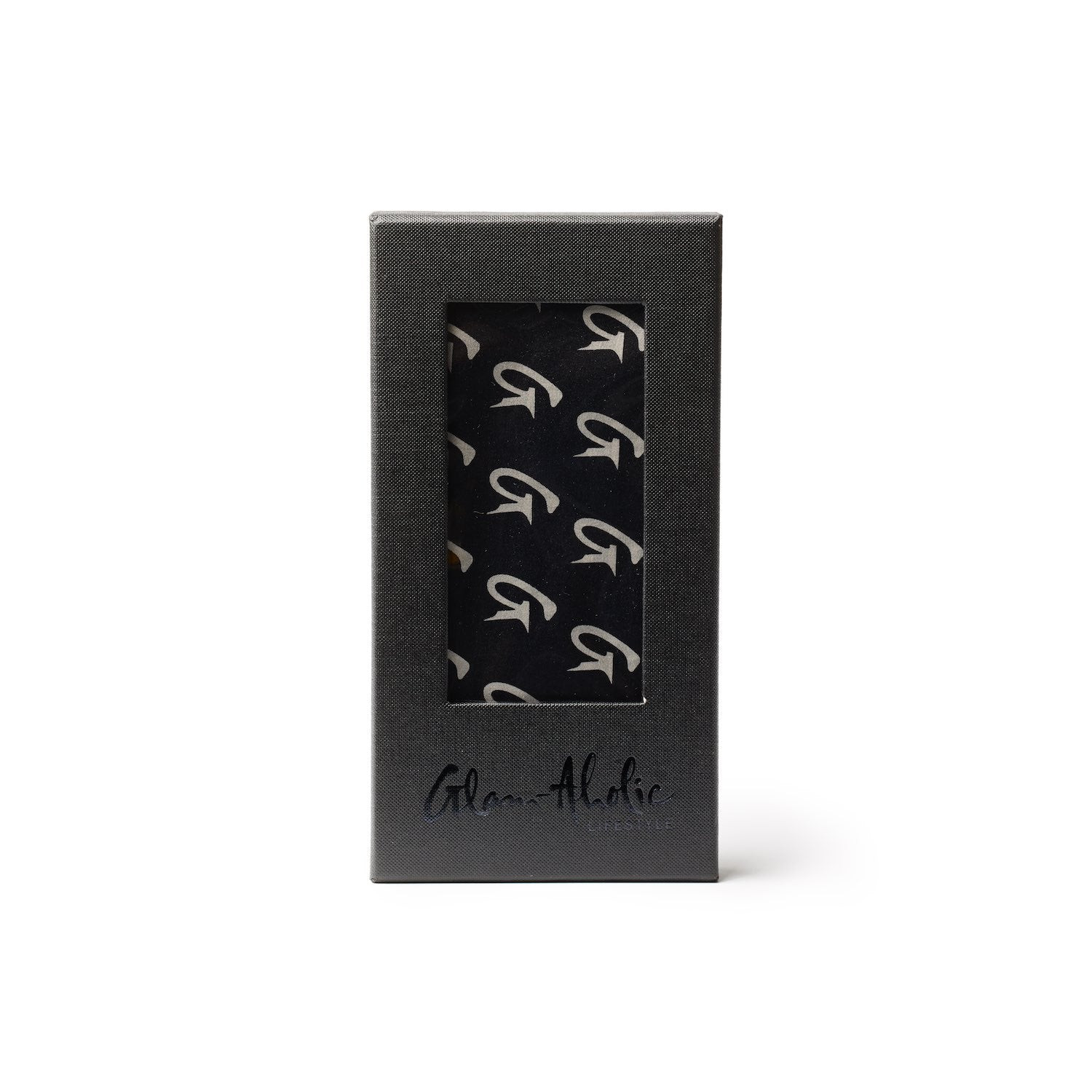 LARGE MONOGRAM SILK SCARF - BLACK | Glam-Aholic Lifestyle