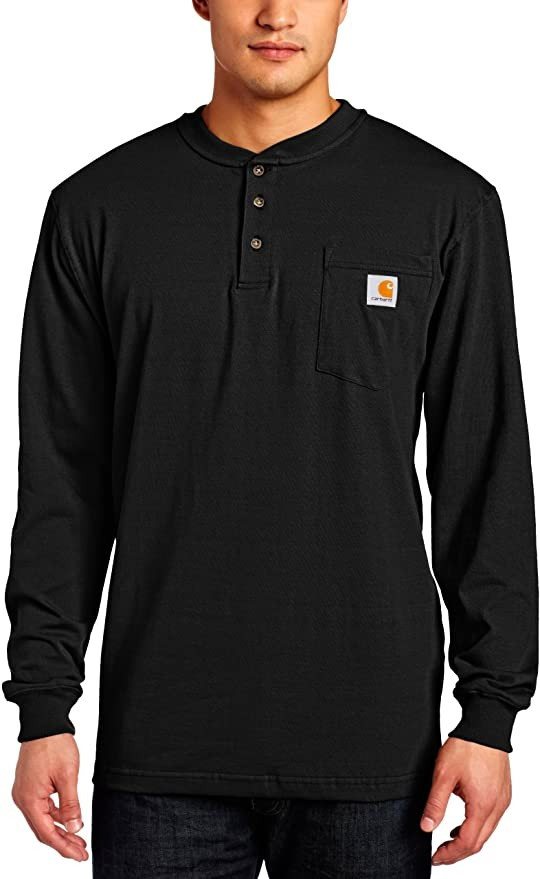 Carhartt Men's Loose Fit Heavyweight Long-Sleeve Pocket Henley T-Shirt | Amazon (US)