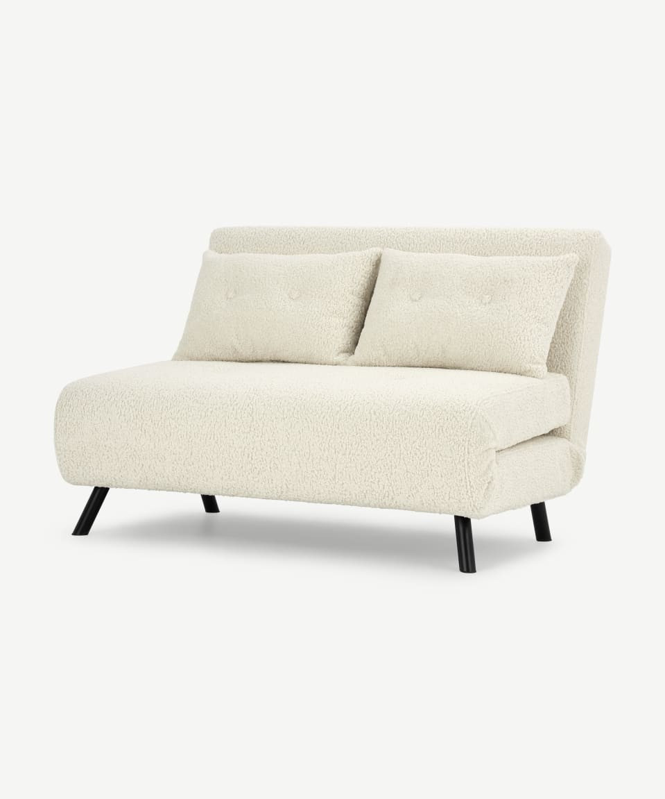 HomeSofas & ArmchairsSofa Beds & Chair BedsHaru Small Sofa Bed, Faux Sheepskin Weave | Made.com UK