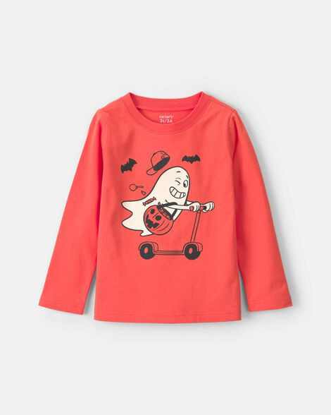 Toddler Boy Ghost Scooter Long-Sleeve Graphic Tee - Orange | Carter's Inc