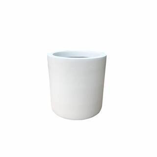 15.8 in. Dia Pure White Lightweight Concrete Modern Cylinder Outdoor Planter | The Home Depot