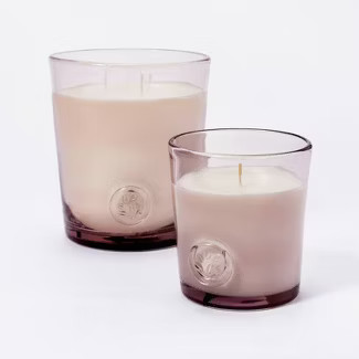12.5oz Colored Glass Candle White Amber & Jasmine Pink - Threshold™ designed with Studi... | Target