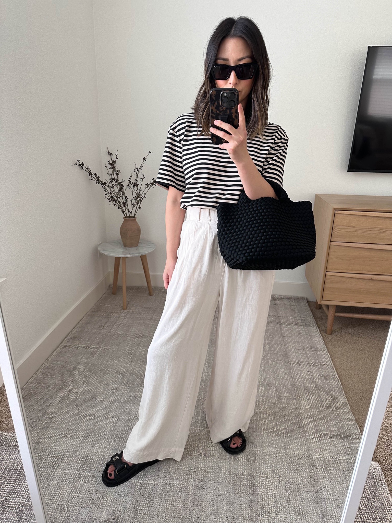 Z Supply Farah pants. Petite/friendly trousers for spring/summer. My holy grail pant of the season.

Pants- Z Supoly xs sandstone 
Sunglasses- YSL Mica 
Tee- theory small (old, linked similar)
Sandals- Chanel Dad 35
Bag- Naghedi mini 

#LTKSeasonal #LTKshoecrush #LTKitbag