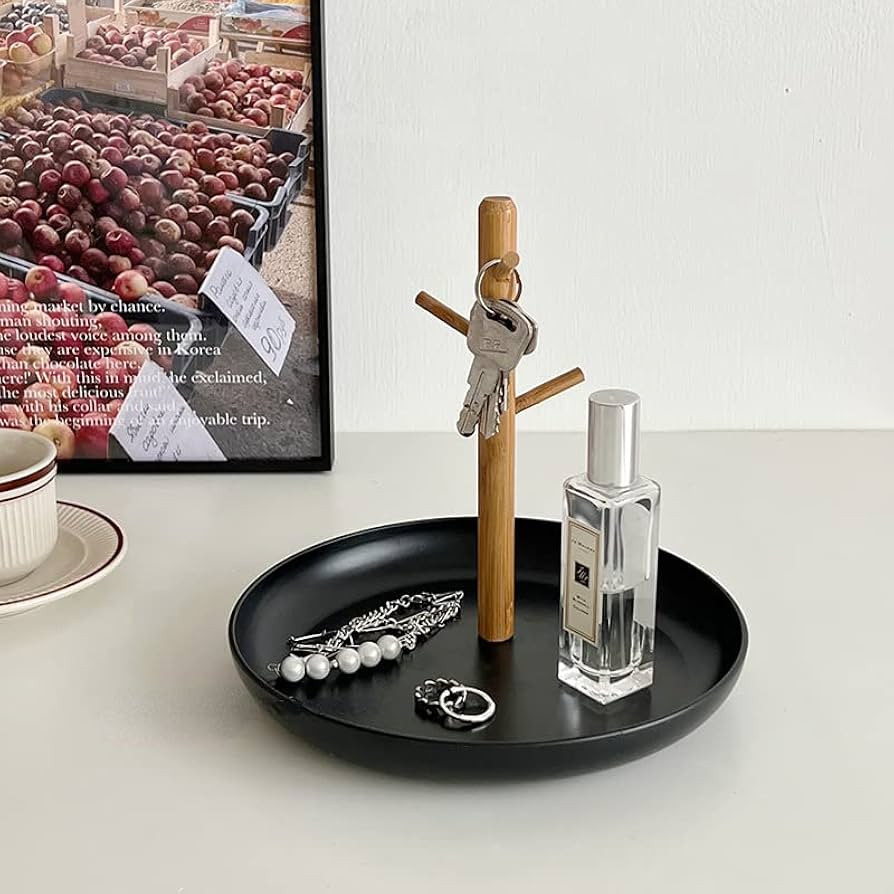 Shinpuru Jewelry Tray & Key Tray Wooden 3 Stand Hanging Organizer - Multi-Functional Entryway Tra... | Amazon (US)