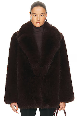 by Marianna Gamine Faux Fur Jacket | FWRD 