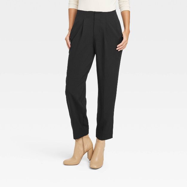 Women's High-Rise Relaxed Fit Tapered Ankle Trousers - A New Day™ | Target