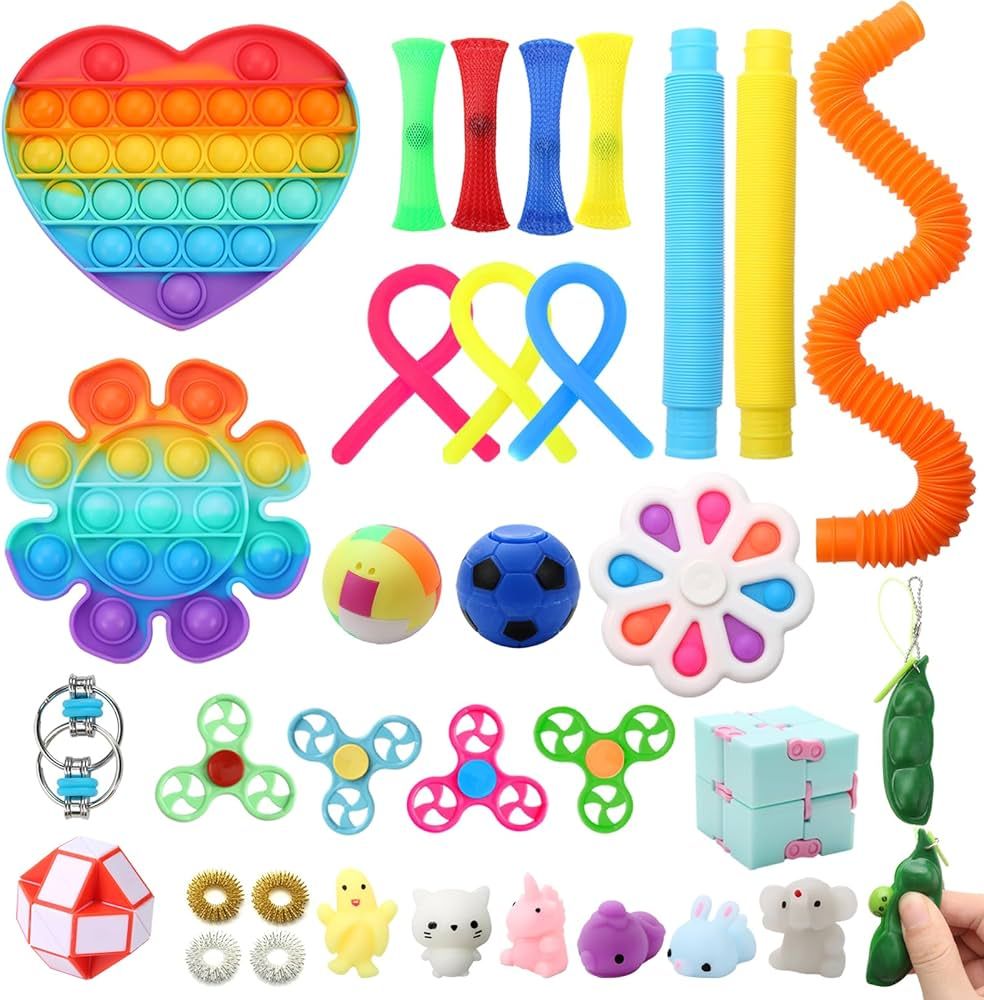 Fidget Simple Fidget Pack, 35pcs Fidget Toys Set with Popping Fidget Sensory Toys for Kids and Ad... | Amazon (US)