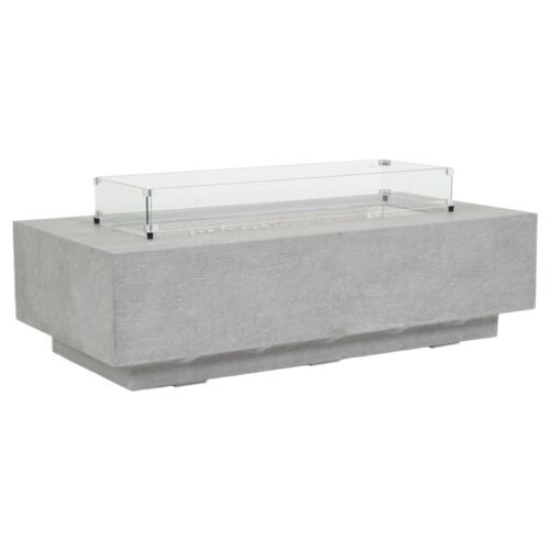 Calder Outdoor Rectangular Fire Table, Gravelstone | One Kings Lane