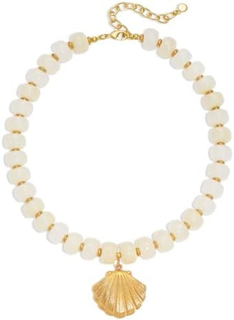 WOWORAMA Summer Beach Necklace for Women Colorful Chunky Beaded Necklaces with Sun Fish Shell Sta... | Amazon (US)