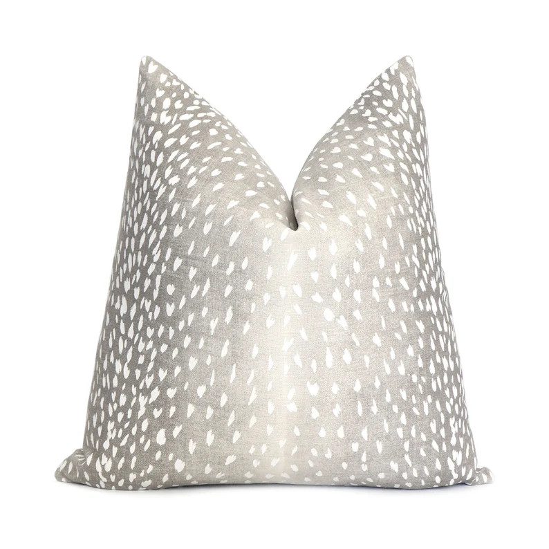 Gray Antelope Pillow Cover with Zipper, Square Euro Sham or Lumbar Pillow Cushion, Pillow Case, T... | Etsy (US)