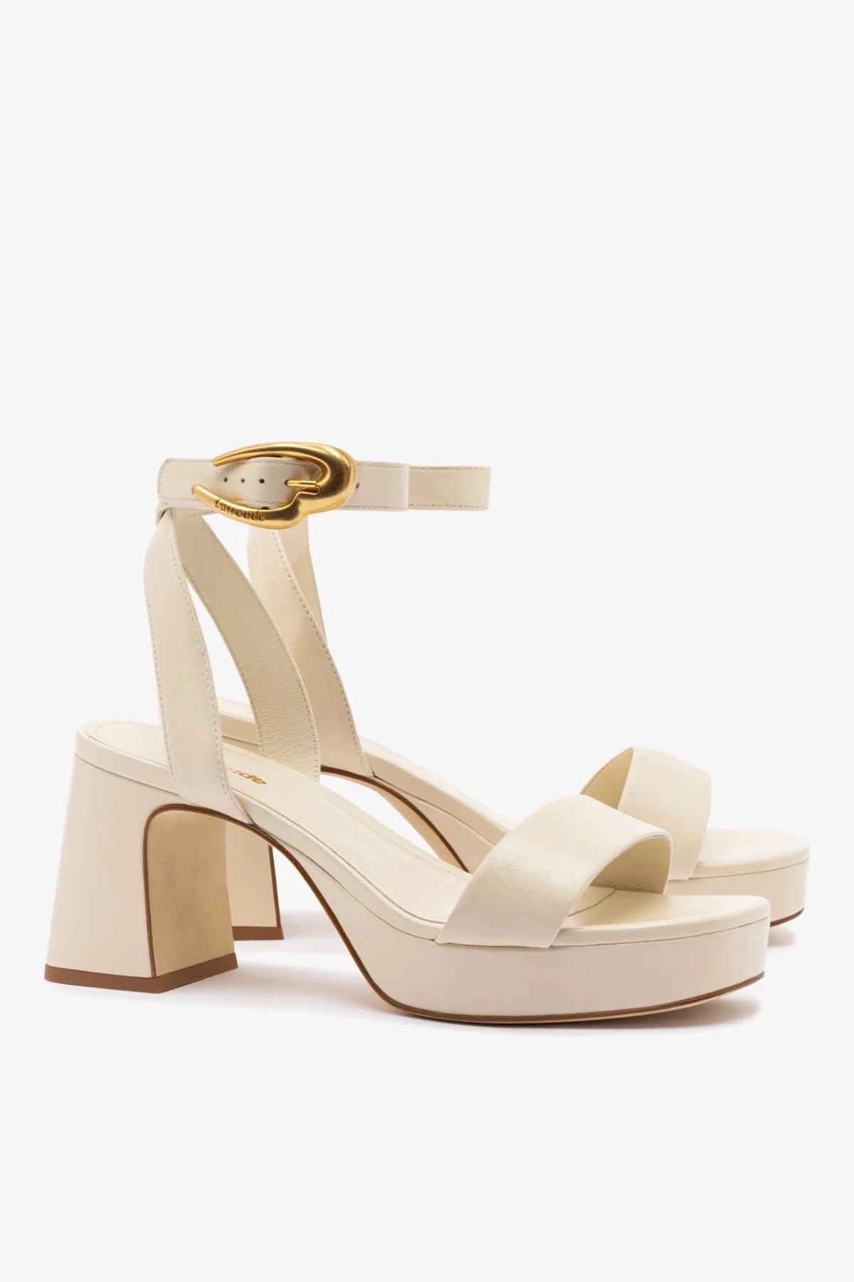 Dolly Verona Low Sandal In Ivory Leather | Larroude