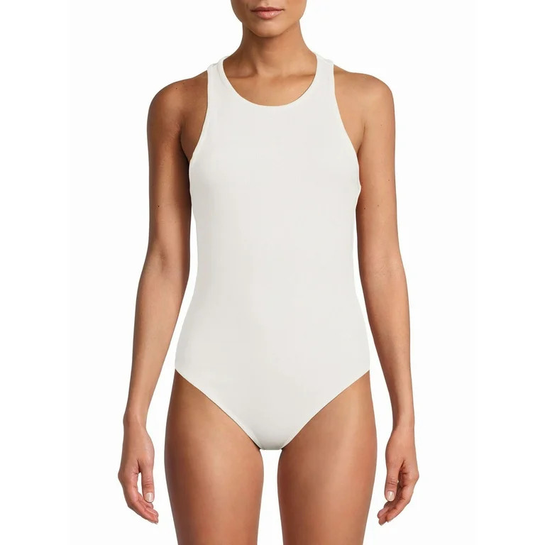 Time and Tru Women's Halter Rib Bodysuit | Walmart (US)