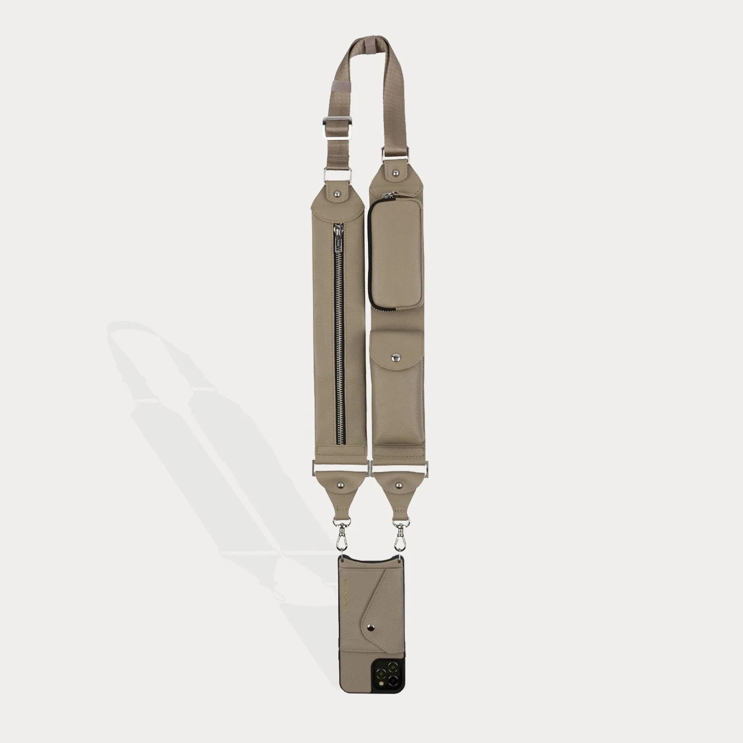 Billie Utility Crossbody iPhone Case - Greige/Silver | Bandolier