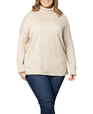 Women's Plus Size Paris Turtleneck Tunic Sweater - Macy's | Macy's