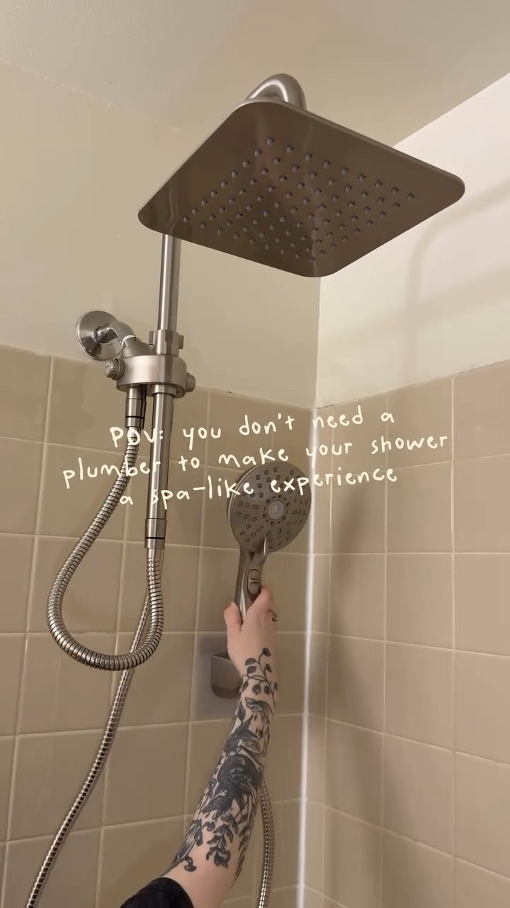 it’s giving luxury on a budget ✨🚿🧖🏼‍♀️ renter-friendly, high pressure, 6 spray modes, anti-clog design, and only takes a few mins to install…no plumber needed! 

write “SHOWER” or “🚿” and i’ll DM you the link 
or you can find it on my LTK + amazon storefront 

#ryamenshowerhead #dualcomboshowerhead #bathroomupgrade  #bathroommusthaves #amazonhomefinds #amazonfinds #ShowerGoals #RainfallShower #HomeSpaVibes #BathroomInspo #LuxuryShower #ShowerUpgrade #RelaxingShowers #BathroomDesign #CozyBathroom #ShowerTime #HomeComfort #BathroomDecorIdeas #SelfCareAtHome #ShowerInspo #UpgradeYourSpace

#LTKHome #LTKSaleAlert #LTKBeauty