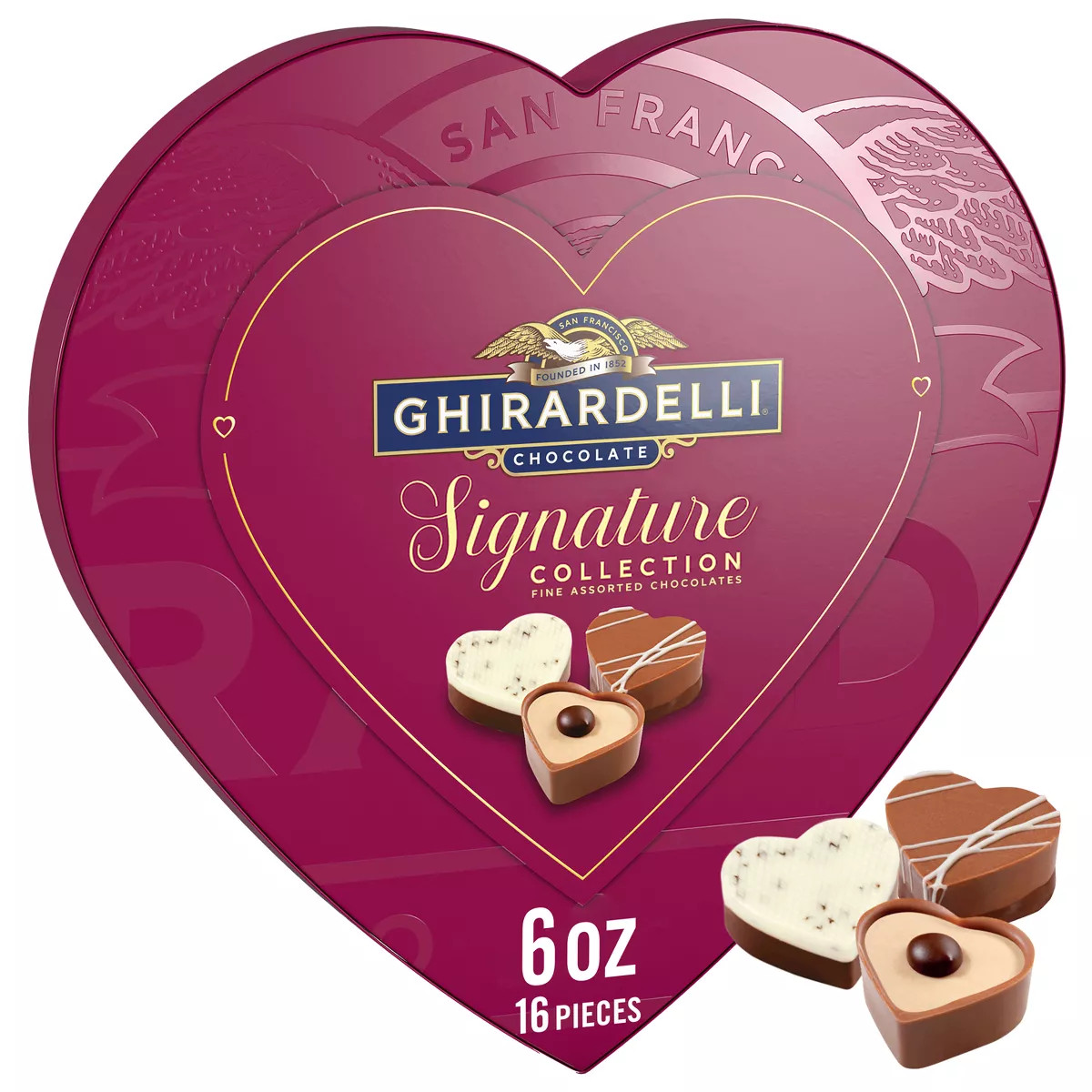 Ghirardelli Valentine's Signature Collection Fine Assorted Chocolates Heart Shaped Box Gift - 6oz | Target
