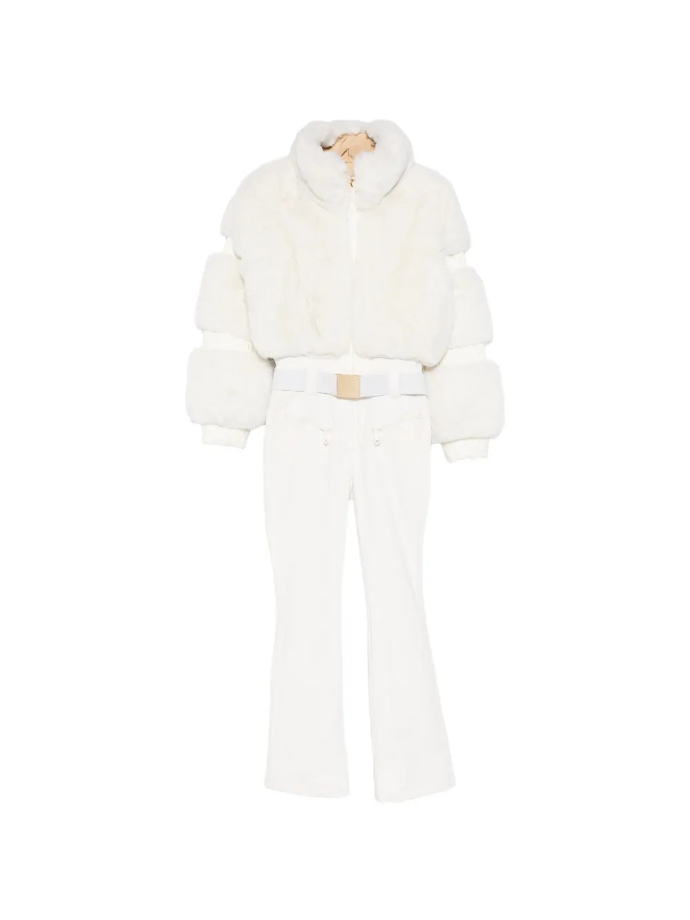 Goldbergh Lieke faux-fur belted ski suit - White | Farfetch Global