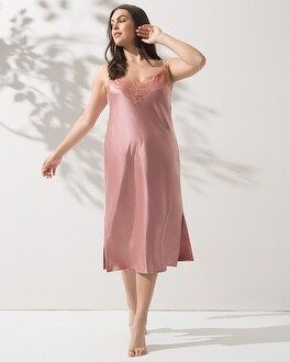 Satin Chemise with Lace Trim | Soma Intimates