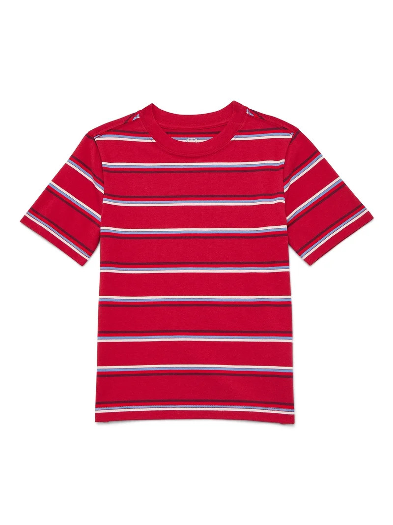 Wonder Nation Boys Short Sleeve Stripe T-Shirt, Sizes 4-18 & Husky | Walmart (US)