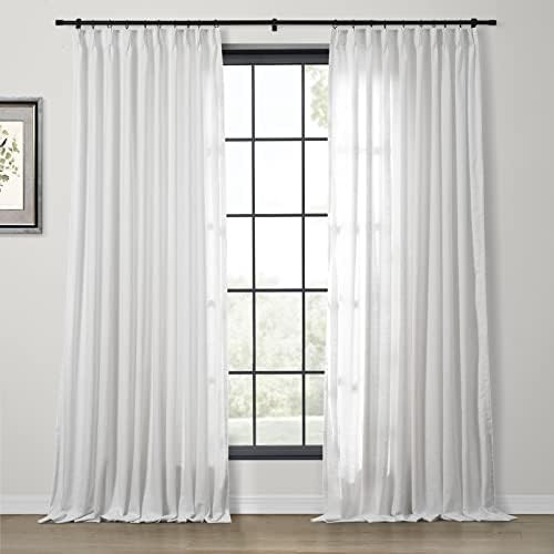 ChadMade Linen Cotton 2 Panels 50 Inch Wide by 132 Inch Long Curtains Room Darkening Pinch Pleate... | Amazon (US)