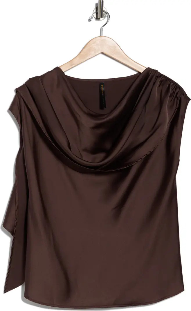 Cap Sleeve Satin Top with Scarf | Nordstrom Rack