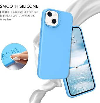GUAGUA Compatible with iPhone 13 Case 6.1 Inch Liquid Silicone Soft Gel Rubber Slim Thin Microfib... | Amazon (US)