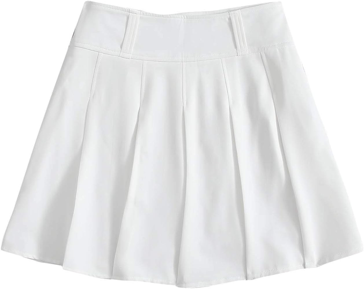 SOLY HUX Women's Plus Size Elastic Waist Flared Casual Mini Skater Skirt White 2XL | Amazon (US)