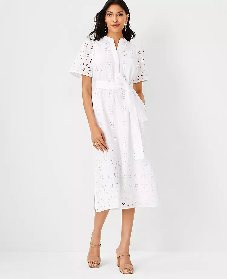 Eyelet Belted Shirtdress | Ann Taylor | Ann Taylor (US)
