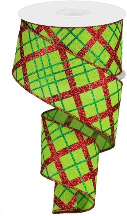 Christmas Wired Ribbon - 2 1/2" x 10 Yards, Wreath, Bows, Decorations, Fall, Thanksgiving, Winter... | Amazon (US)