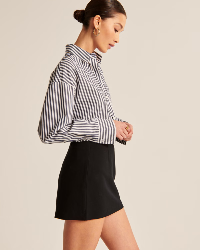 Women's Menswear Mini Skort | Women's Bottoms | Abercrombie.com | Abercrombie & Fitch (US)