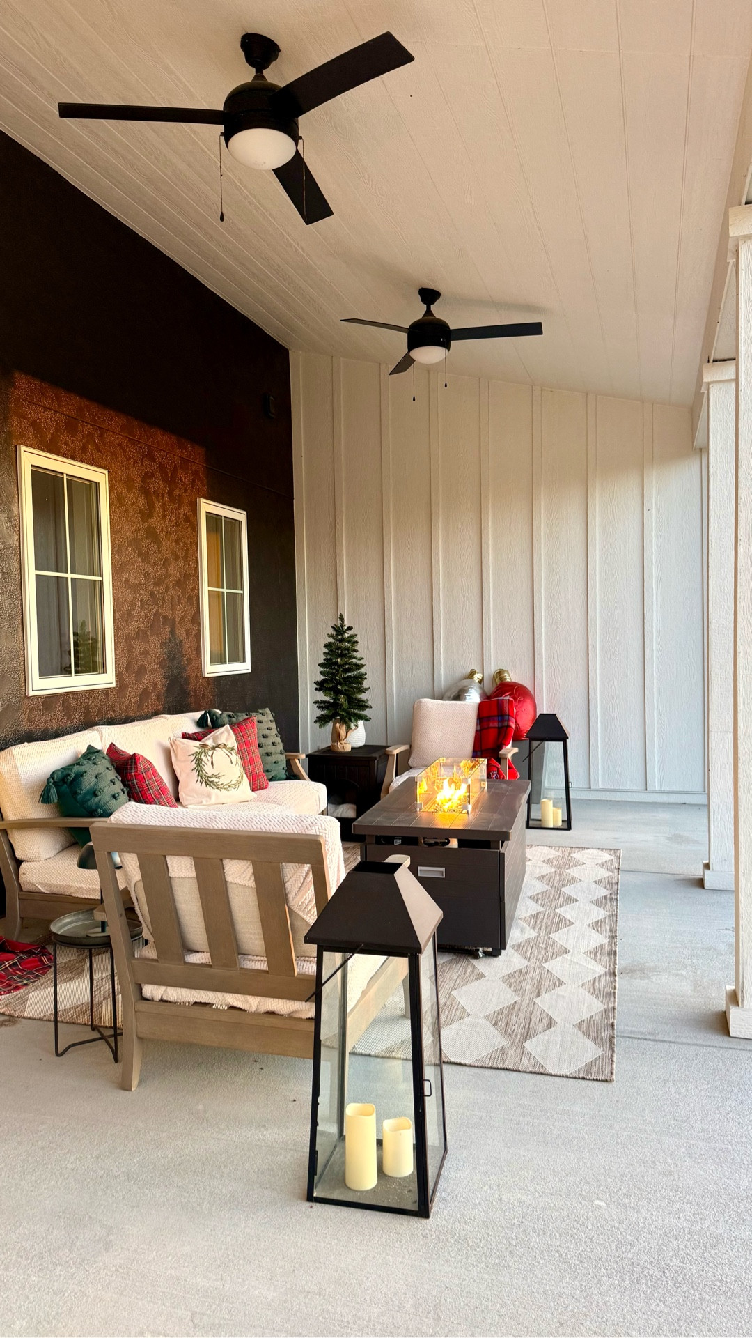 The front porch is ready for the holidays!  It was actually a super nice day yesterday and we could enjoy the space.  Have a great weekend! 

Comment SHOP for links.

#whitehouse #frontporchdecor #frontporchsittin #christmasdecor #frontdoorchristmasdecor #outdoorfireplace

#LTKHome #LTKSeasonal #LTKHoliday