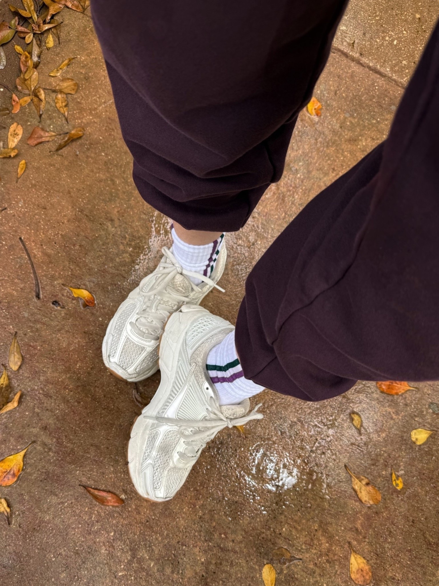 Sporty side striped socks ✨ sold as a 3-pk for $10 at @Target. Adds a little detail and color to an athleisure set or workout outfit. Matched the burgundy color to my sweatpants here but I wear these with gray and neutral colored joggers / leggings too. Also wearing @Nike US Zoom Vomero 5 sneakers.

#LTKSaleAlert #LTKootd #LTKActive