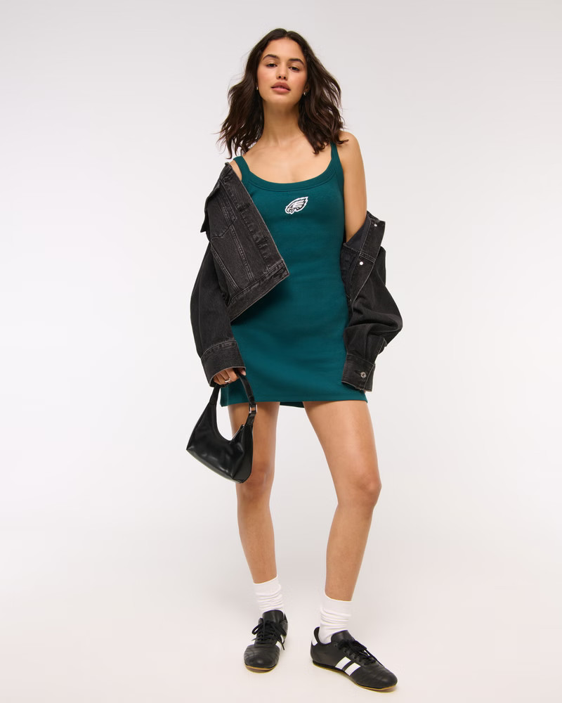 Women's Philadelphia Eagles Bra-Free Essential 90s Rib Mini Dress | Women's NFL Fall Outfits | Ab... | Abercrombie & Fitch (US)