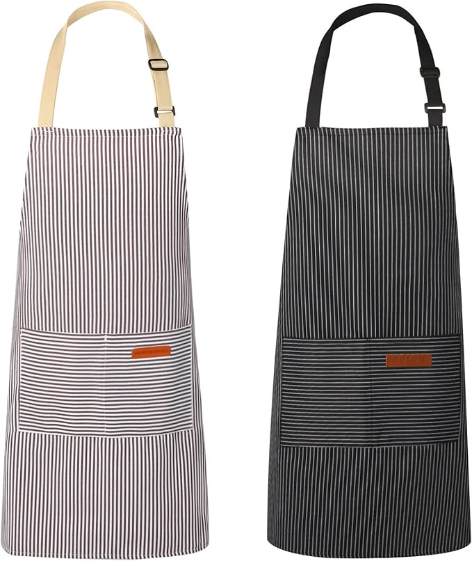 2 Pack Aprons for Women with Pockets, Kitchen Cooking Apron for Men, Adjustable Apron Suitable fo... | Amazon (US)