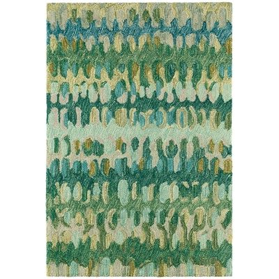 Paint Chip Moss Hand Micro Hooked Wool Rug | Annie Selke