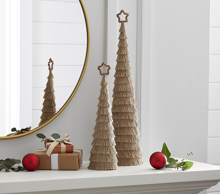 Jute Christmas Trees, Set Of 2 | Pottery Barn Kids