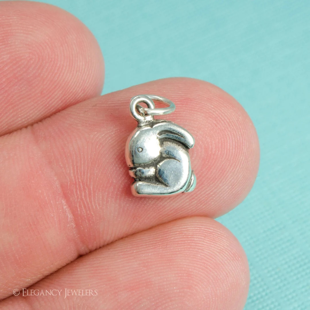 925 Sterling Silver Small Bunny Bracelet Charm, Easter, Rabbit, DIY, Pendant, (C058) | Etsy (US)