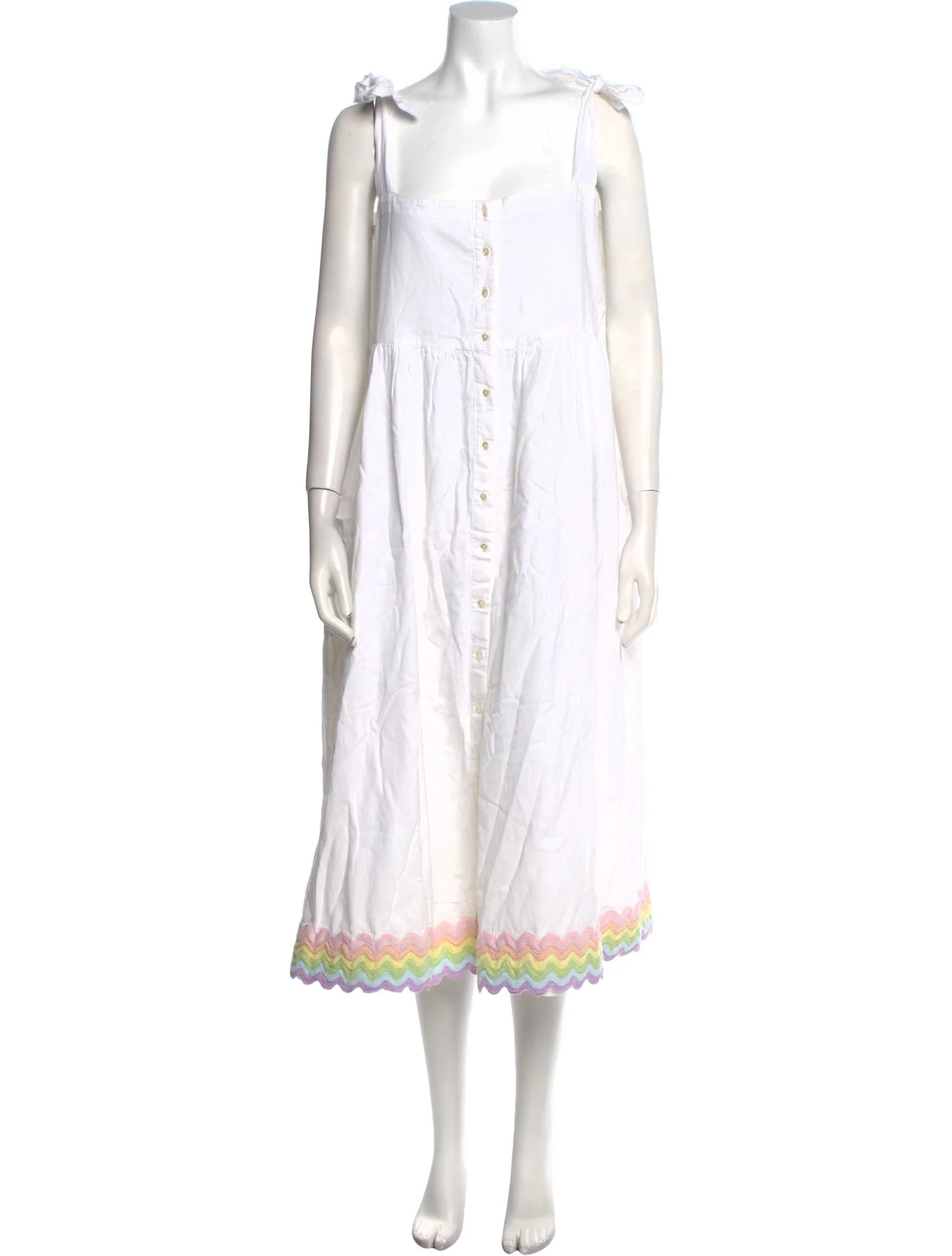 Square Neckline Midi Length Dress | The RealReal