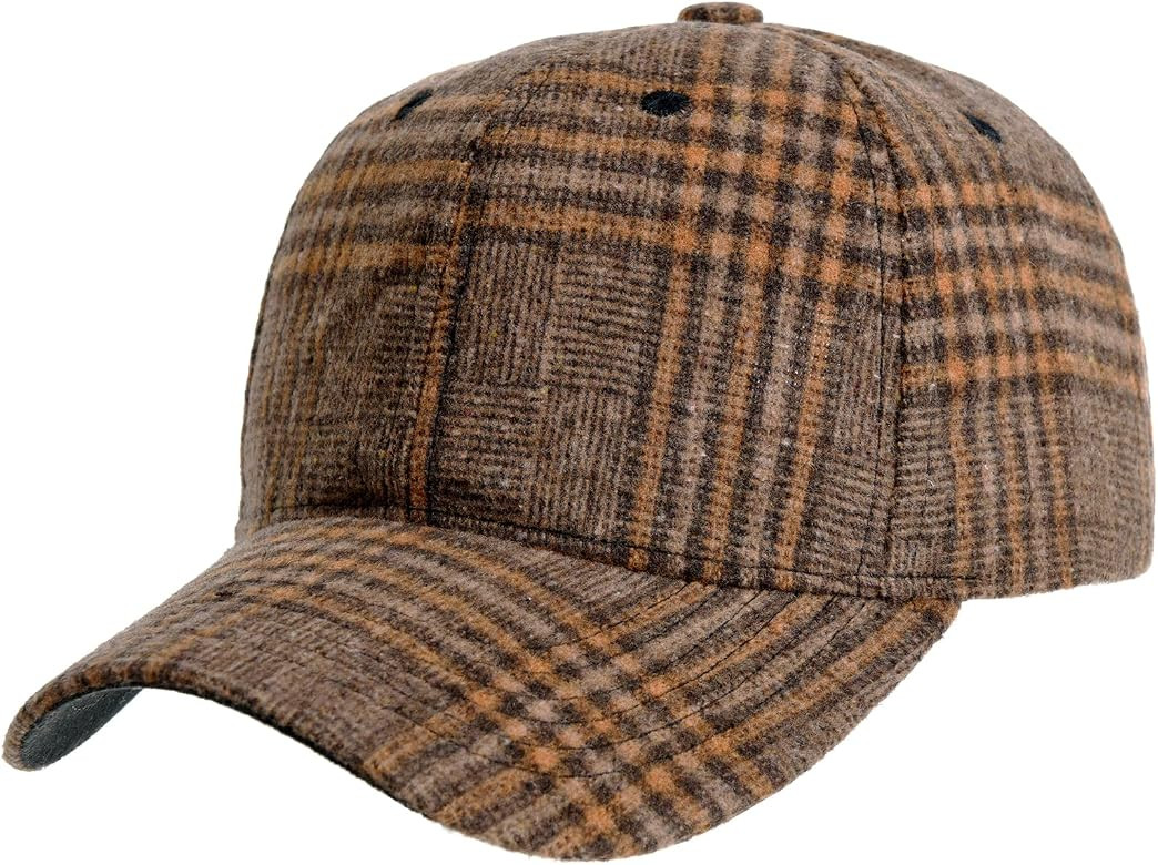 WITHMOONS Plaid Checked Baseball Cap Winter Soft Outdoor Dad Hat YZ10098 | Amazon (US)